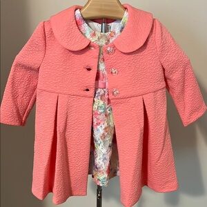 Pink Kids Coat with Floral Dress